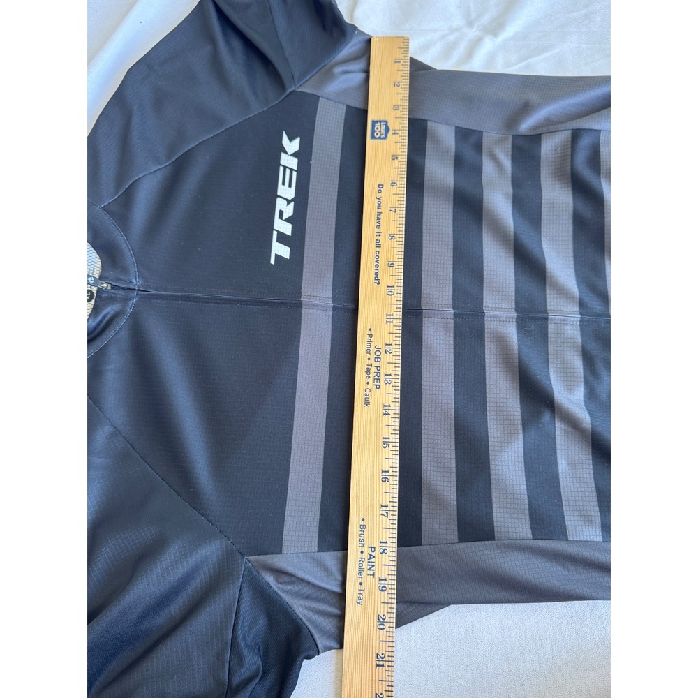 Trek Bontrager Mens XL Cycling Jersey Black Grey Striped Short Sleeve Profila - Picture 7 of 7